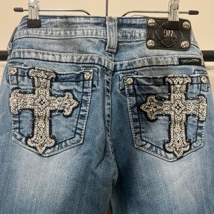 MISS ME WOMENS JEANS {30} BOOT JP5404BV JEWEL CROSS